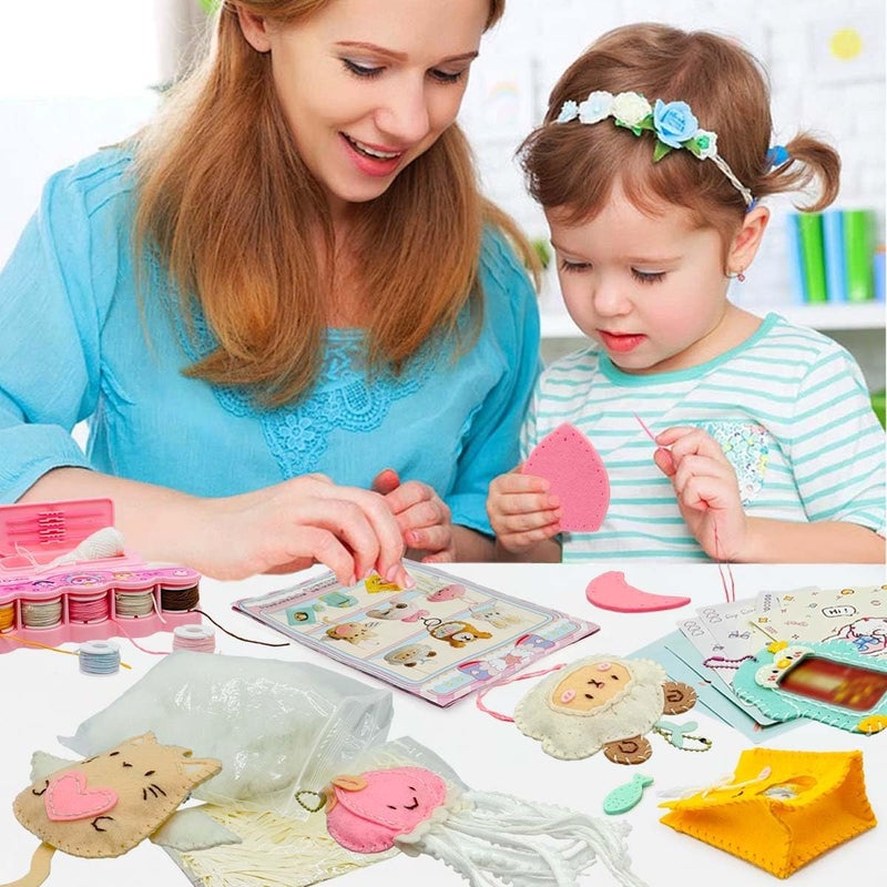 Ferberbears Flet Sewing Kit for Kids Arts and DIY Crafts Kit for Girls Handmade Animal Hanging Charms Beginner 8-10-12 Birthday Gift - Image 5